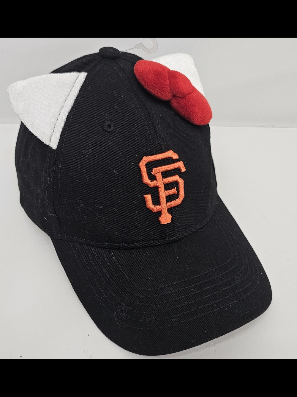 San Francisco Giants Black Cap with Red Bow & White Cat EarsSan Francisco Giants
